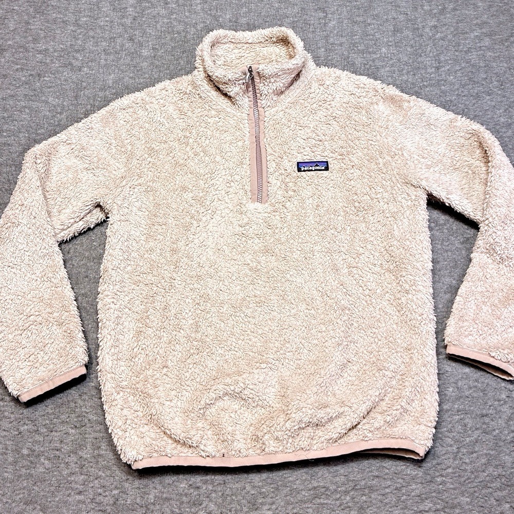 Patagonia Fuzzy Fleece Pullover Women XS Petite Sand Color 1/4 Zip Gorpcore Hike